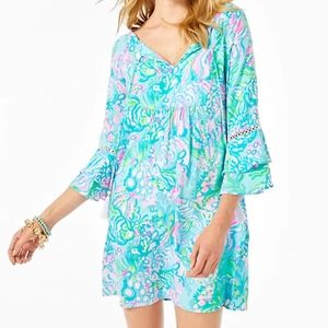 Lilly Pulitzer Azita Dress Aqua La Vista Print